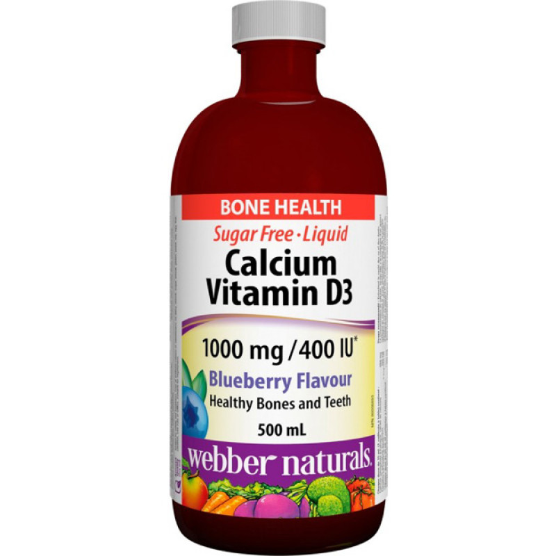 Течен Калций 1000 mg + Витамин D3 400 IU 500 мл | Webber Naturals 