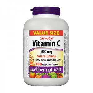 Chewable Vitamin C Natural Orange 500 мг 300 дъвчащи таблетки | Webber Naturals