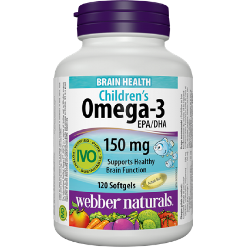 Омега-3 за Деца 250 мг 120 гел-капсули | Webber Naturals