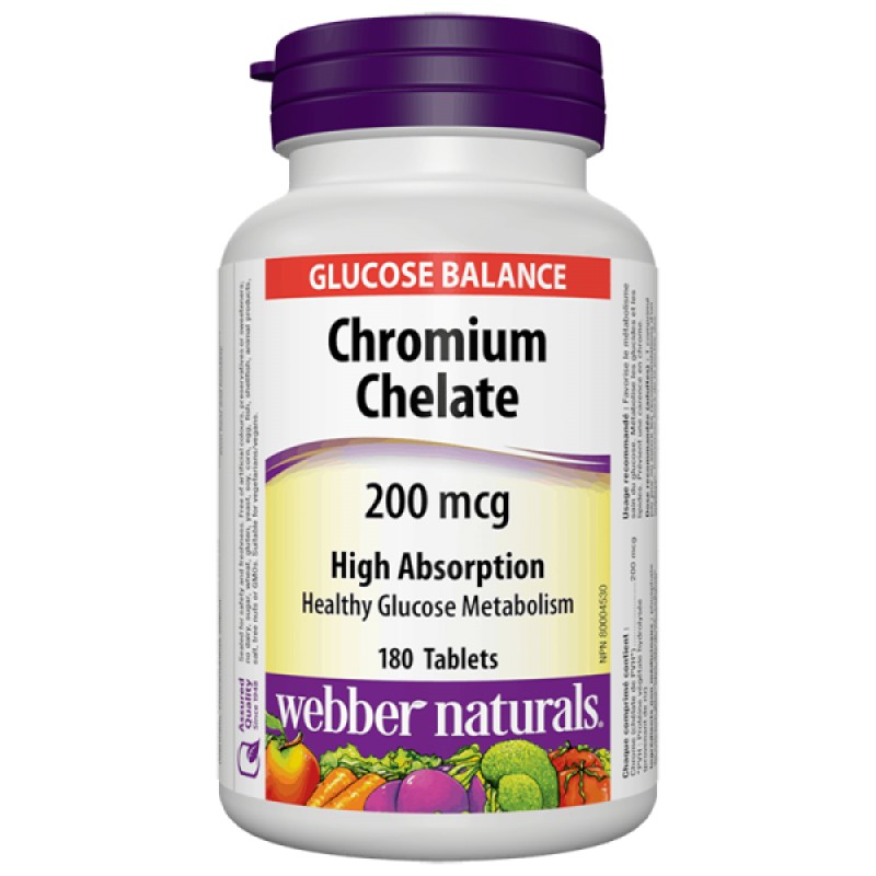 Chromium Chelate 200 мкг 180 таблетки | Webber Naturals