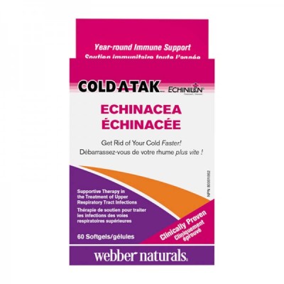 Cold-A-Tak Echinacea 60 гел-капсули | Webber Naturals Cold-A-Tak Echinacea 60 гел-капсули | Webber Naturals