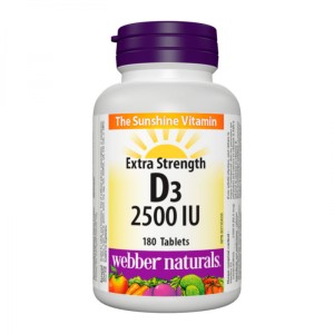 Extra Strength Vitamins D3 2500 IU 180 таблетки | Webber Naturals