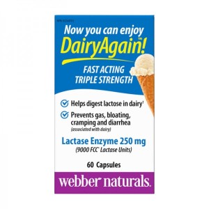 Lactase Enzyme 250 мг 60 капсули | Webber Naturals