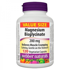 Магнезий Бисглицинат 200 мг 120 капсули | Webber Naturals