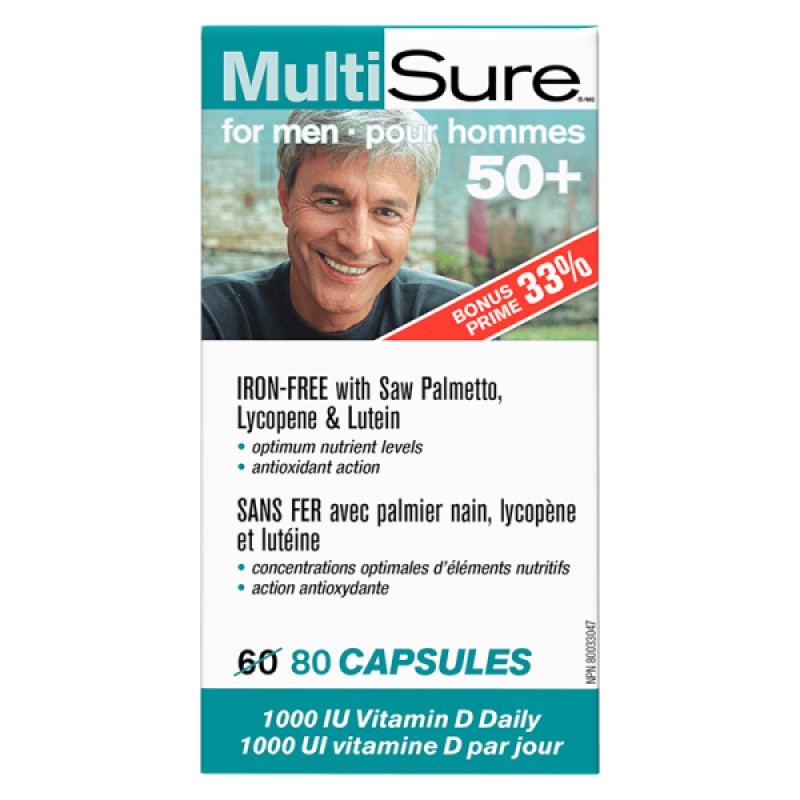 MultiSure Men 50+ 80 капсули | Webber Naturals