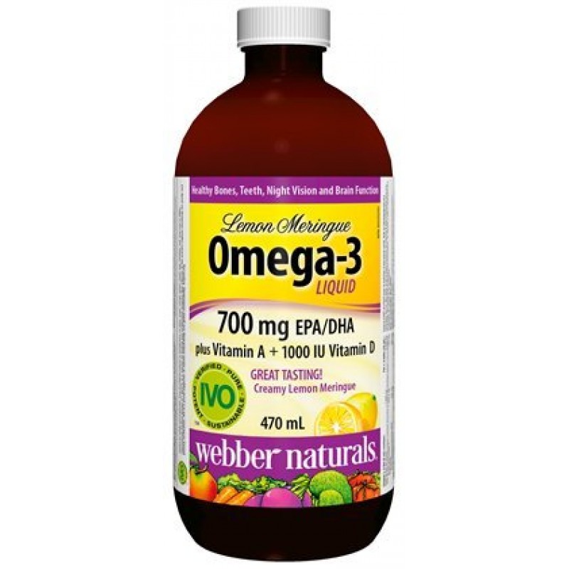 Омега-3 1233 мг + Витамин D3 и А 470 мл | Webber Naturals