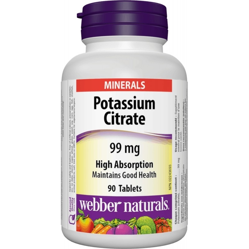 Potassium Citrate High Absorption 99 мг 90 таблетки | Webber Naturals