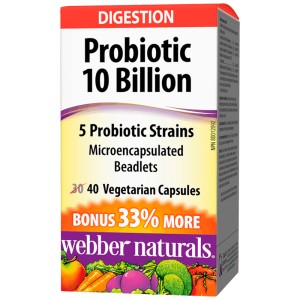 Probiotic 10 млрд. CFU 40 веге капсули | Webber Naturals Probiotic 10 млрд. CFU 40 веге капсули | Webber Naturals