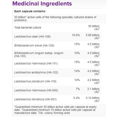 Probiotic 30 Billion 8 Probiotic Strains 30 веге капсули | Webber Naturals Помага за поддържане на здравето на стомашно-чревния тракт Възстановява и нормализира чревната флора Подходящ за вегетарианци Проб Probiotic 30 Billion 8 Probiotic Strains 30 веге 