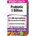 Probiotic 5 млрд. CFU с червена боровинка 45 капсули | Webber Naturals