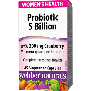 Probiotic 5 млрд. CFU с червена боровинка 45 капсули | Webber Naturals