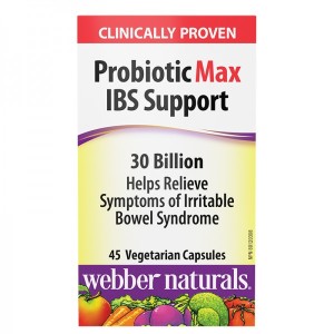 Probiotic Max IBS Support 30 млрд. CFU 45 веге капсули | Webber Naturals