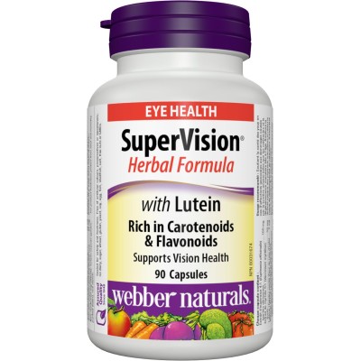 SuperVision® Билкова Формула с Лутеин 242 мг 90 капсули | Webber Naturals За безпроблемно и ясно зрение Предпазва от всякакви болести на очите Поддържа доброто детайлно зрение Заздравява органите на зр SuperVision® Билкова Формула с Лутеин 242 мг 90 капсу
