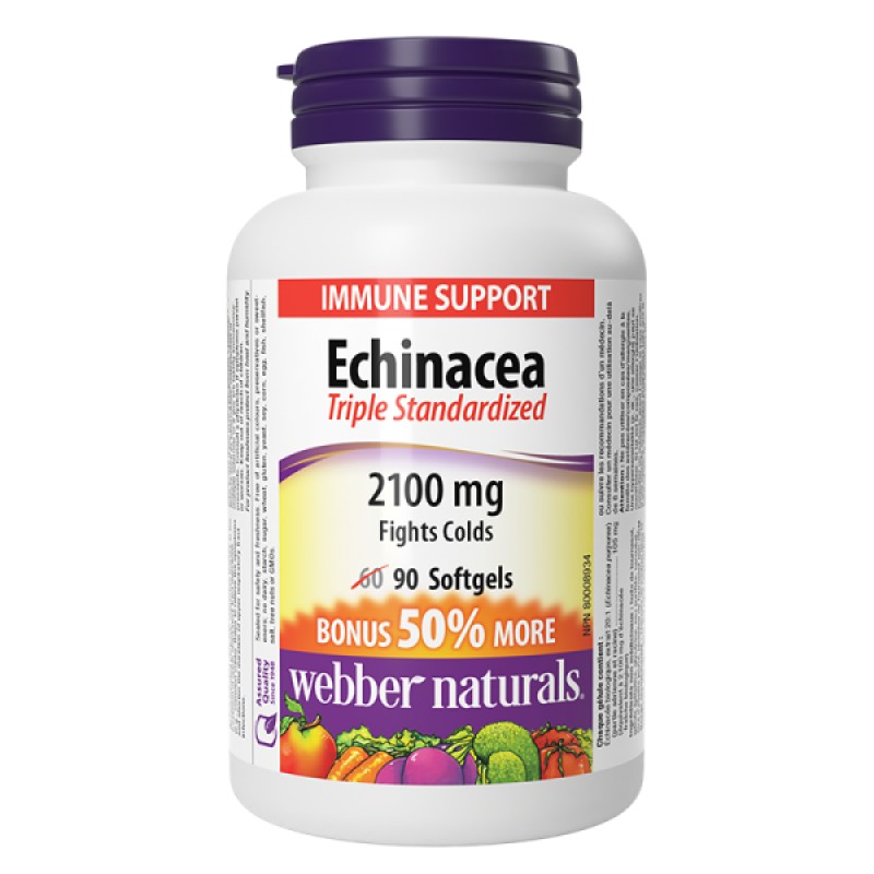 Triple Standardized Echinacea 2100 мг 90 гел-капсули | Webber Naturals
