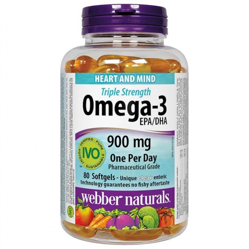 Triple Strength Omega-3 900 мг 80 гел-капсули | Webber Naturals