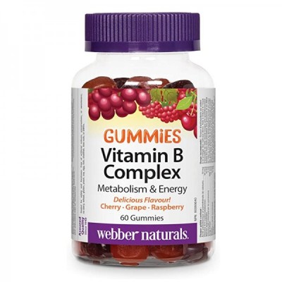 Vitamin B Complex Gummies 60 желирани таблетки | Webber Naturals Vitamin B Complex Gummies 60 желирани таблетки | Webber Naturals