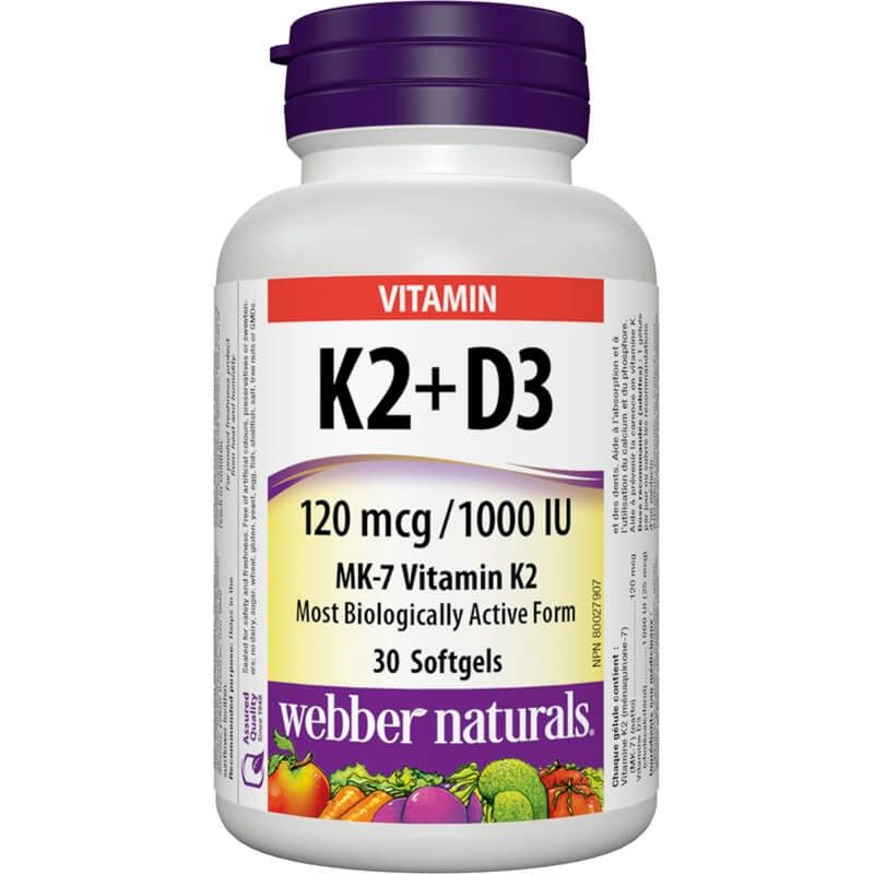 Vitamin K2 + D3 30 гел-капсули | Webber Naturals