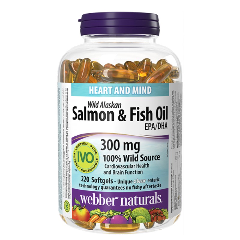 Wild Alaskan Salmon & Fish Oil 220 гел-капсули | Webber Naturals