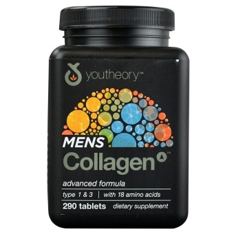 Mens Collagen Advanced Formula 290 Tablets I Youtheory Срещу мъжкото стареене Подпомага състоянието на кожната обвивка на мъжкото тяло Подпомага метаболизма Заздравява ставите, ноктите, връзките, косата, к Mens Collagen Advanced Formula 290 Tablets I Yout