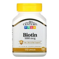 Biotin 5000 мкг 110 капсули | 21st Century