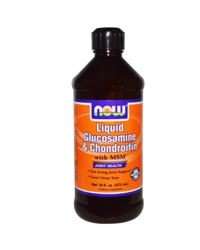 Liquid Glucosamine + Chondroitin 473 мл от Now Foods помага за профилактика на стави болести и се бори с възпаленията