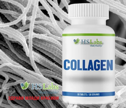 Collagen 90 tablets на отлична цена от HSLabs съдържа лесно усвоима форма на колаген и допълва запасите му в организма
