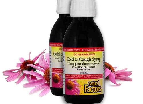 ECHINAMIDE Cold and Cough Syrup 150 ml от Natural Factors на супер цена е мощна подкрепа за имунната система