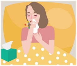 Разпространение на вируса на грип чрез кихане и кашляне
